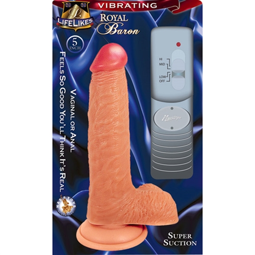 lifelike vibrating flesh royal baron 5"