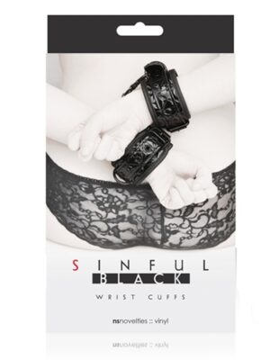 sinful wrist cuffs black