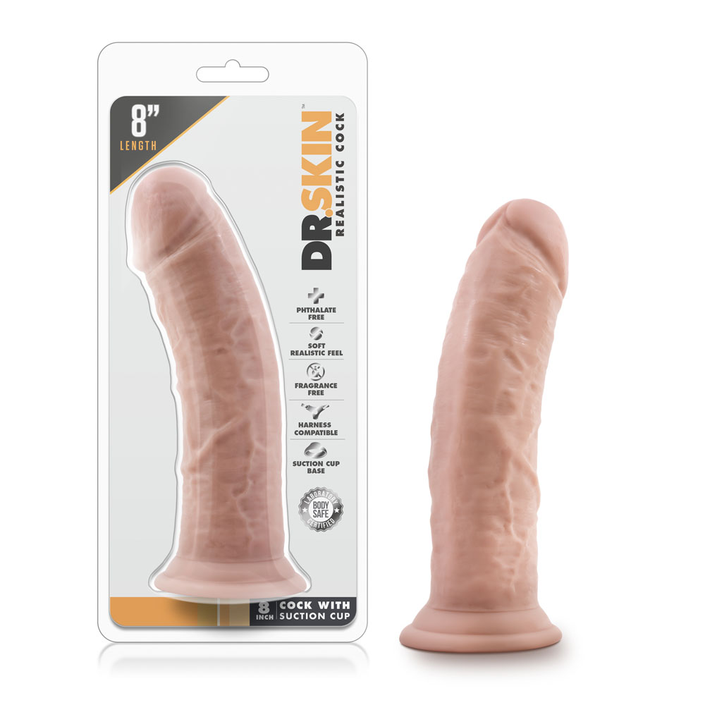 dr. skin 8 inch cock w / suction cup vanilla