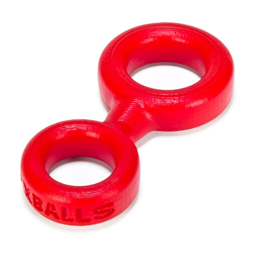 8 ball cockring with attached ball ring ox balls red