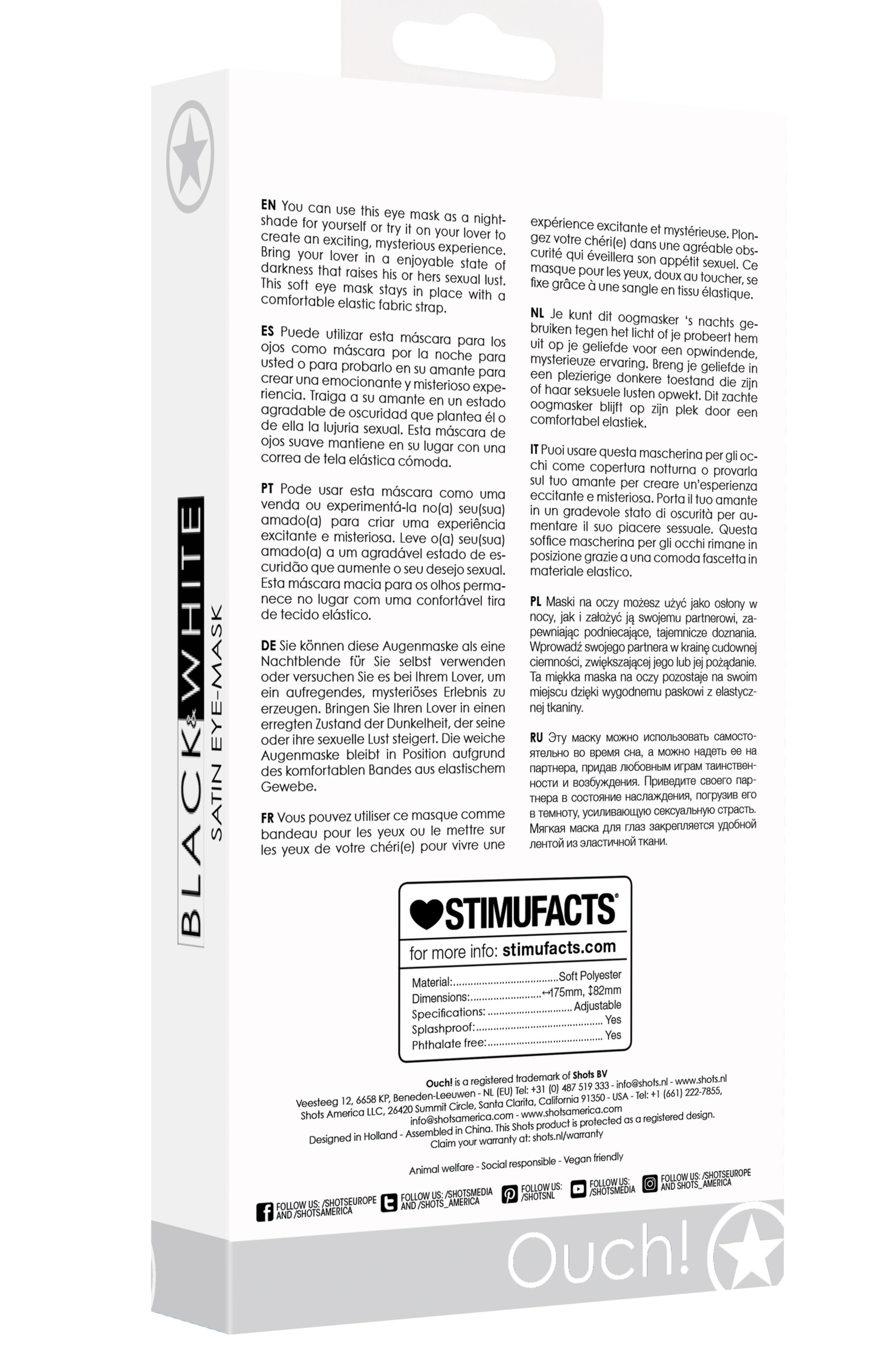 satin eye mask black