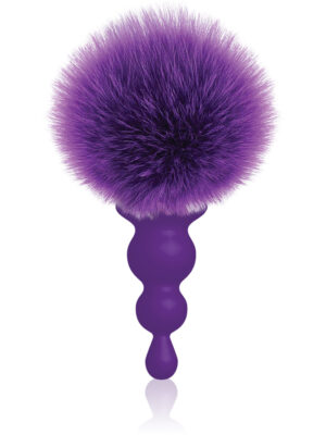 the 9's cottontails silicone bunny tail butt plug beaded purple