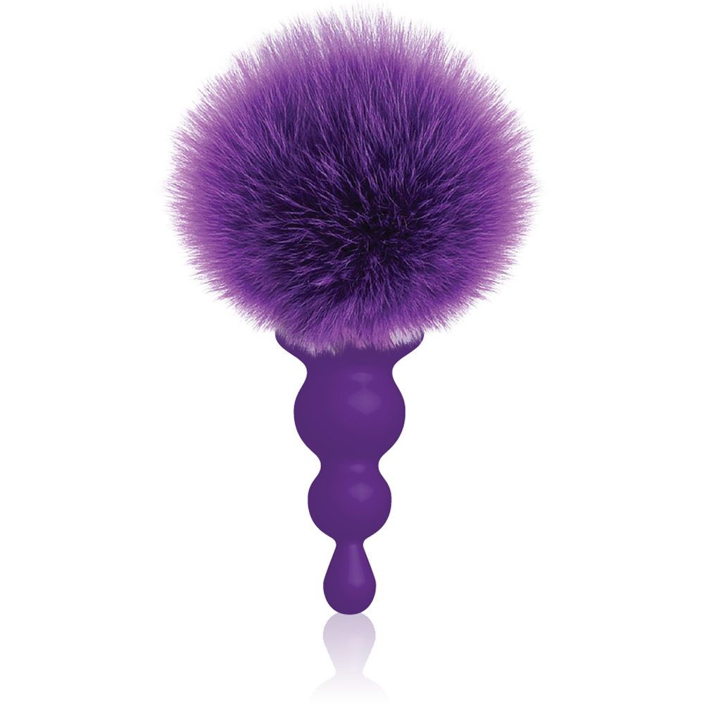 the 9's cottontails silicone bunny tail butt plug beaded purple the 9's cottontails silicone bunny tail butt plug beaded purple