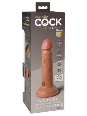 king cock elite 6 inch vibrating silicone dual silicone dual density cock tan