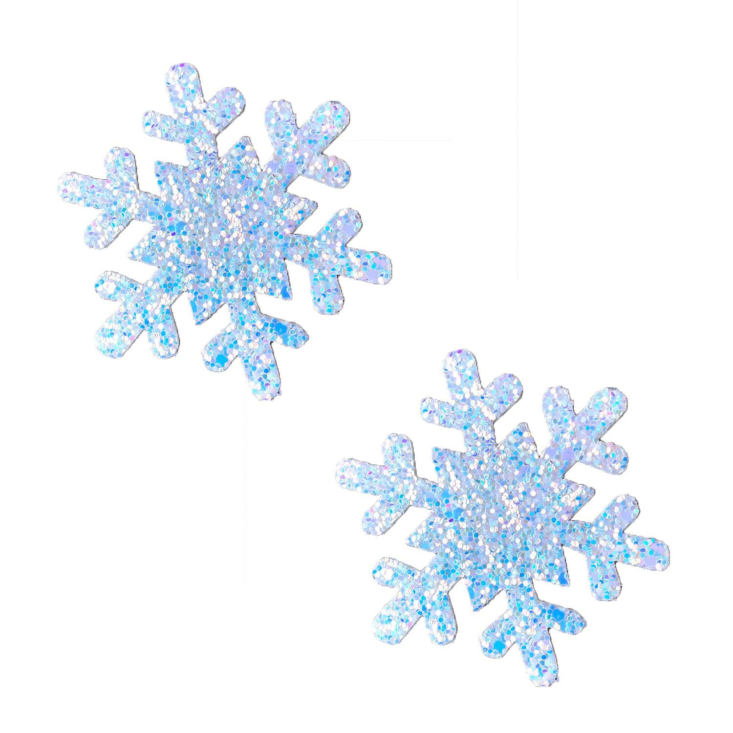 super sparkle white chunky glitter snowflake nipple cover pasties