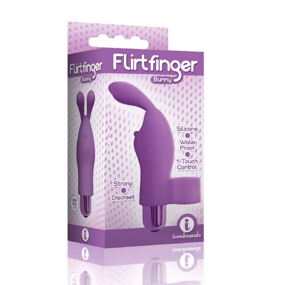 the 9's flirt finger bunny finger vibrator purple