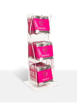 on ice buzzing & cooling female arousal oil 40 piece ampoule tower display