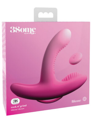 threesome rock n' grind silicone vibrator pink