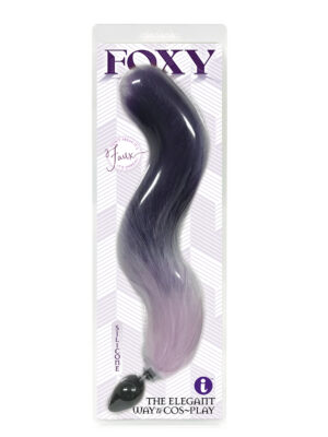 foxy fox tail silicone butt plug purple gradient foxy fox tail silicone butt plug purple gradient