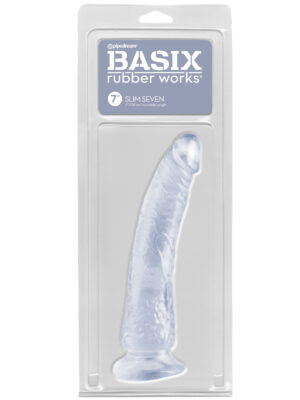 basix rubber works slim 7 inch with suction cup clear
