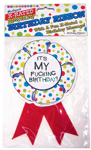 x rated birthday party award ribbon
