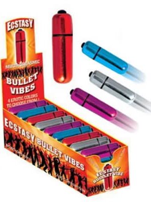 ecstasy bullet vibes assorted colors 36 pcs per display