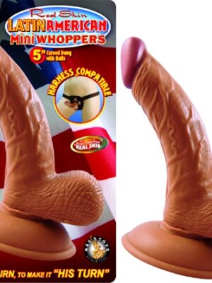latin american mini whoppers 5 inch curved dong with balls latin