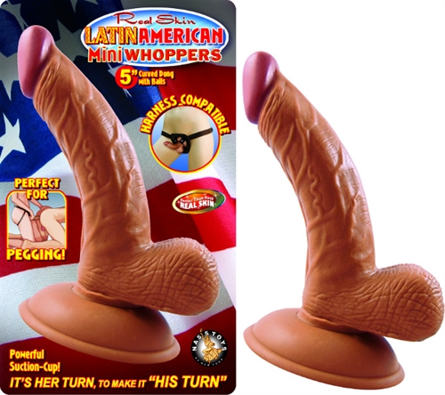 latin american mini whoppers 5 inch curved dong with balls latin