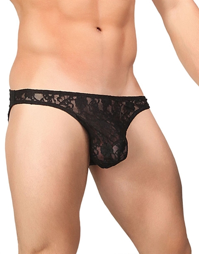 stretch lace wonder bikini medium black