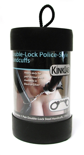 double lock police style handcuffs black