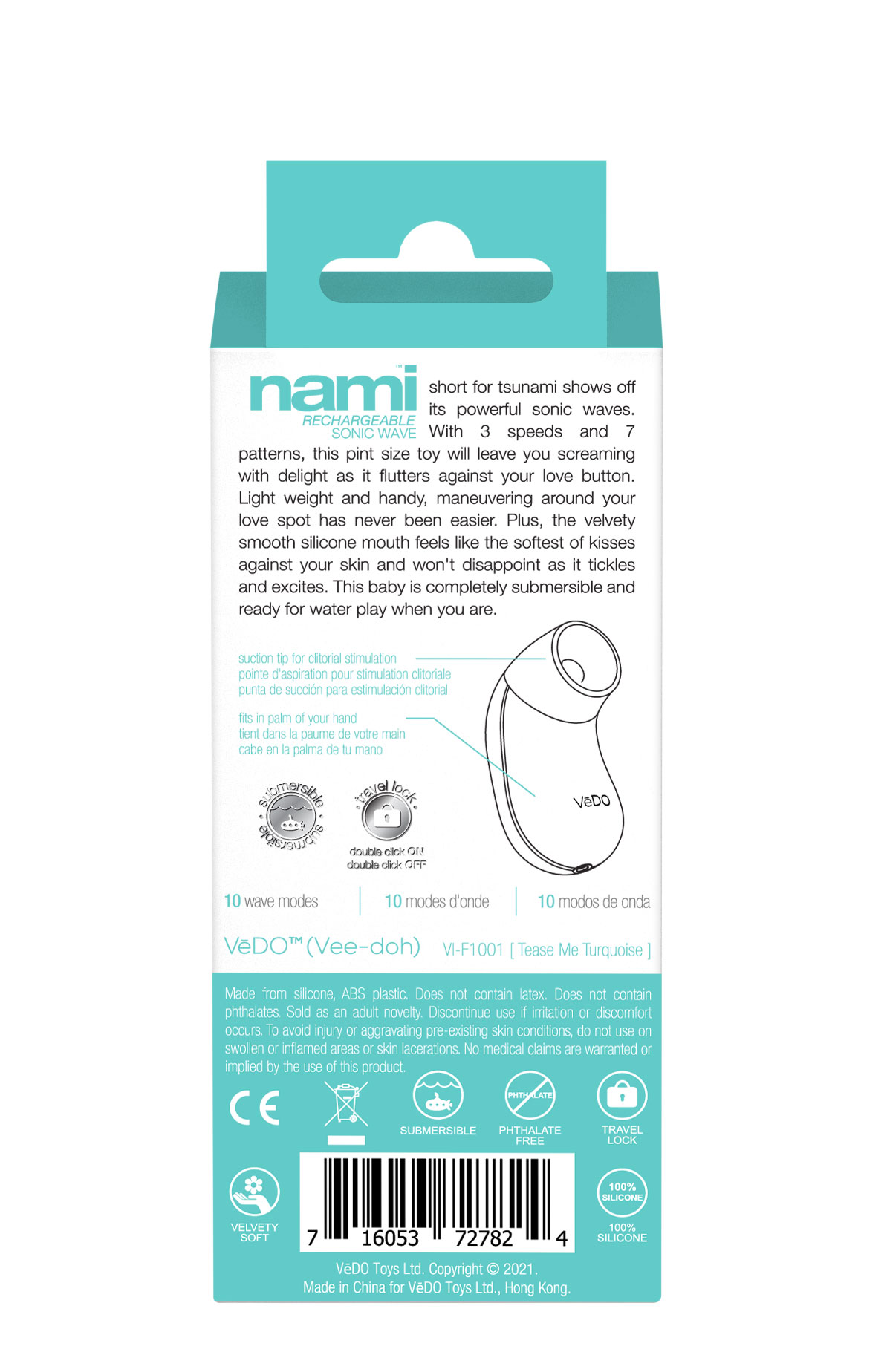 nami rechargeable sonic vibe tease me turquoise