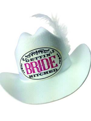 gettin' hitched clip on cowgirl bride party hat