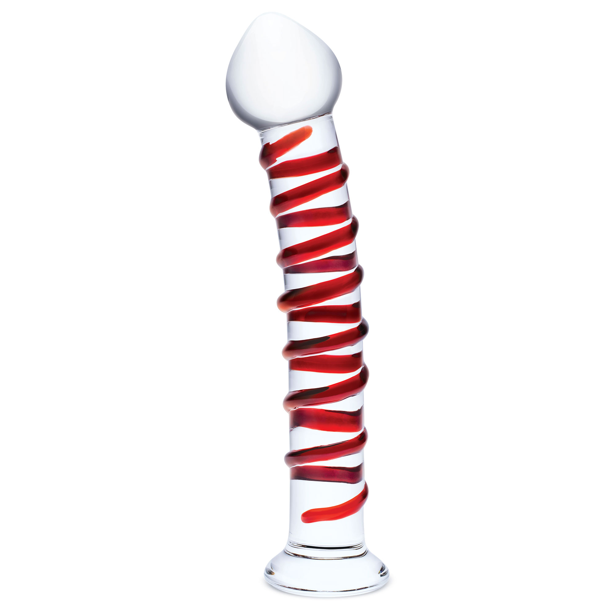 10 inch mr. swirly dildo red/clear