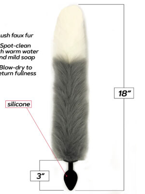 foxy fox tail silicone butt plug grey foxy fox tail silicone butt plug grey