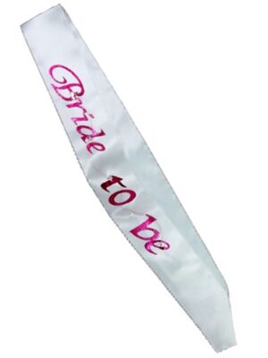 white bride to be sash