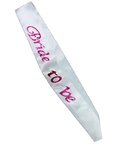 white bride to be sash