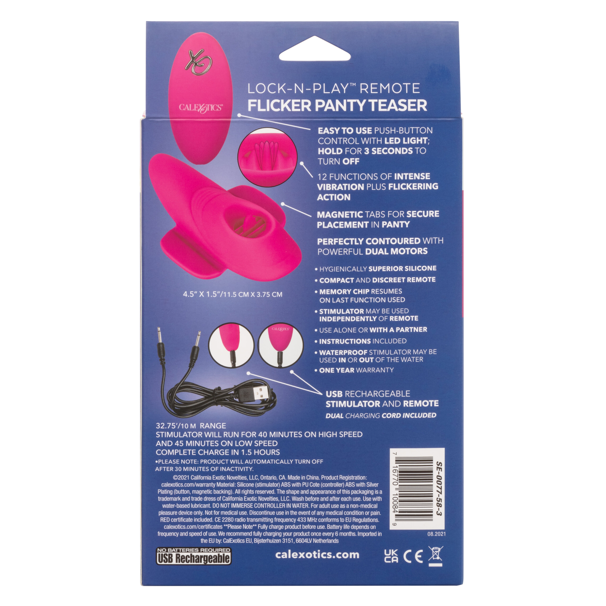 lock n play remote flicker panty teaser pink