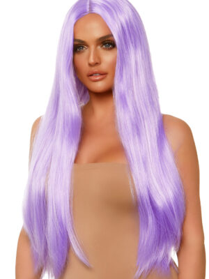 long straight wig 33 inch lavender