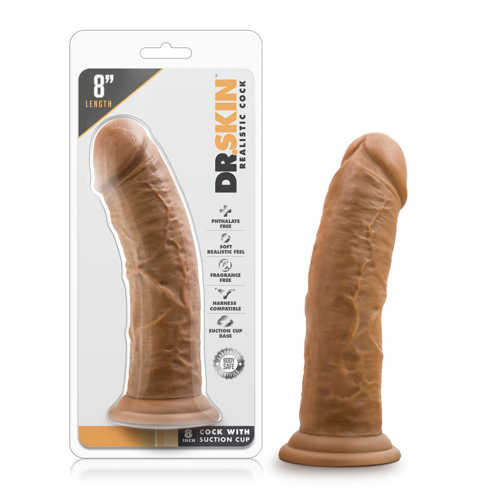dr. skin 8 inch cock with suction cup mocha