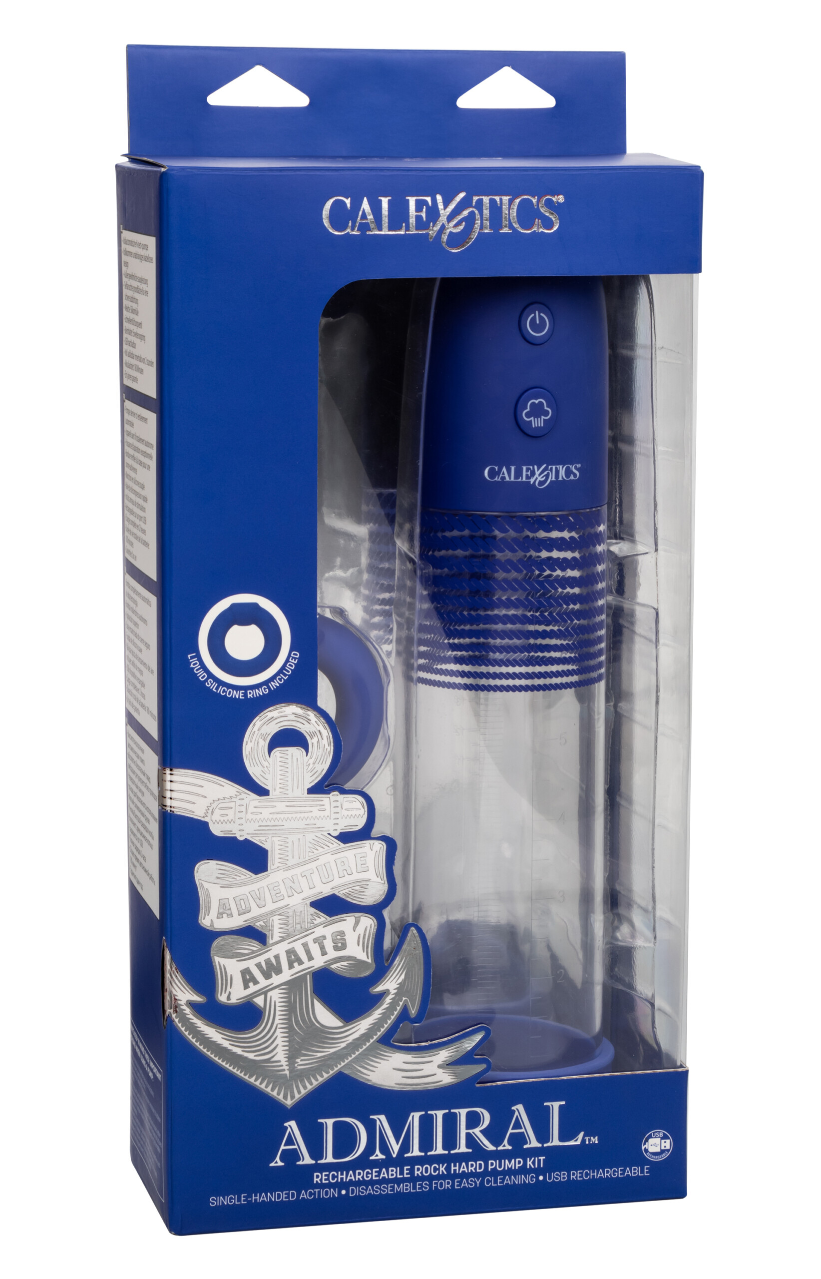 admiral rechargeable rock hard pump kit blue