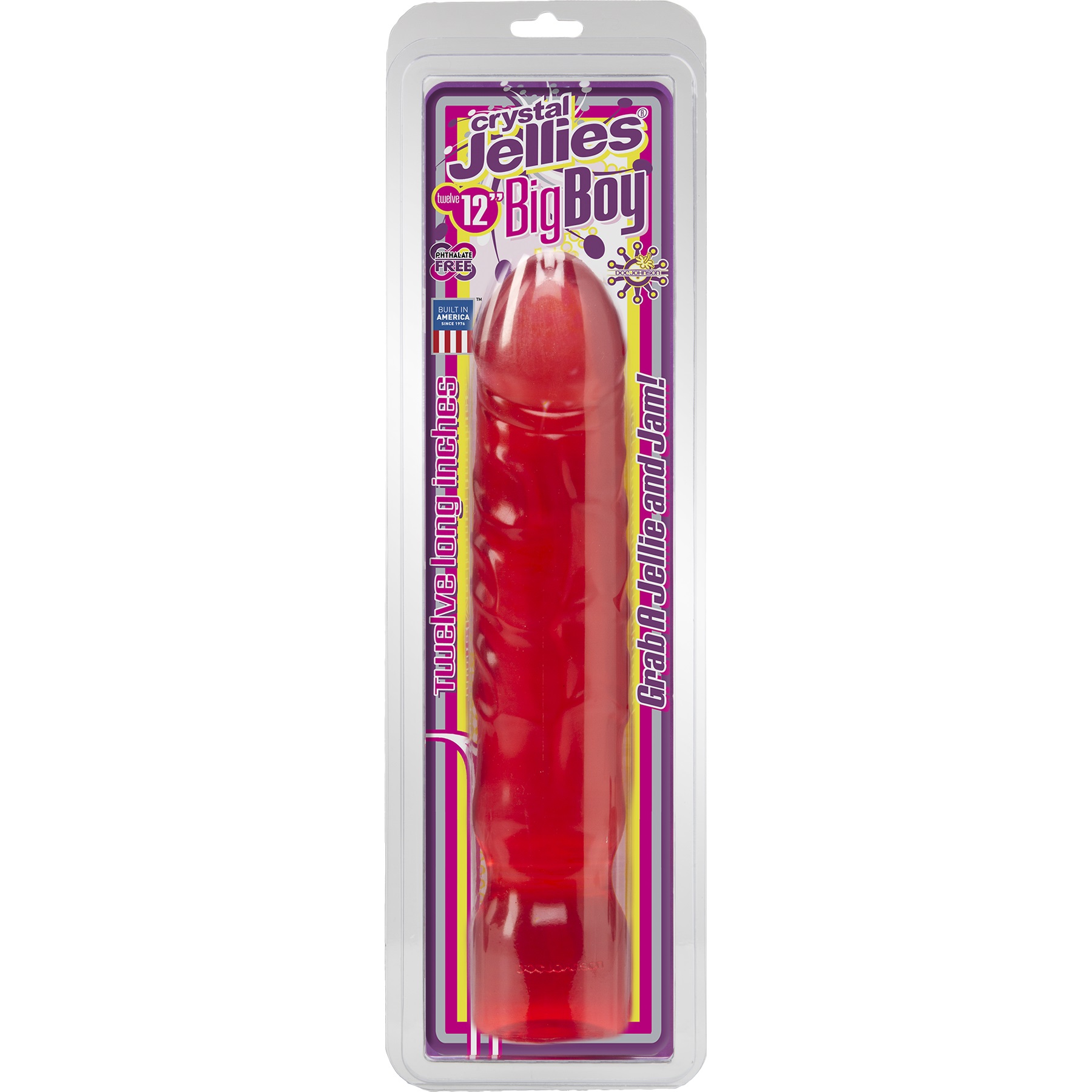 crystal jellies big boy 12 inch pink