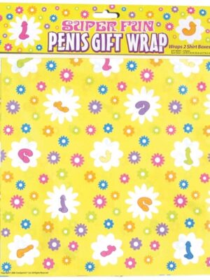 super fun penis gift wrap 2 sheets