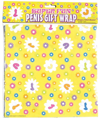 super fun penis gift wrap 2 sheets