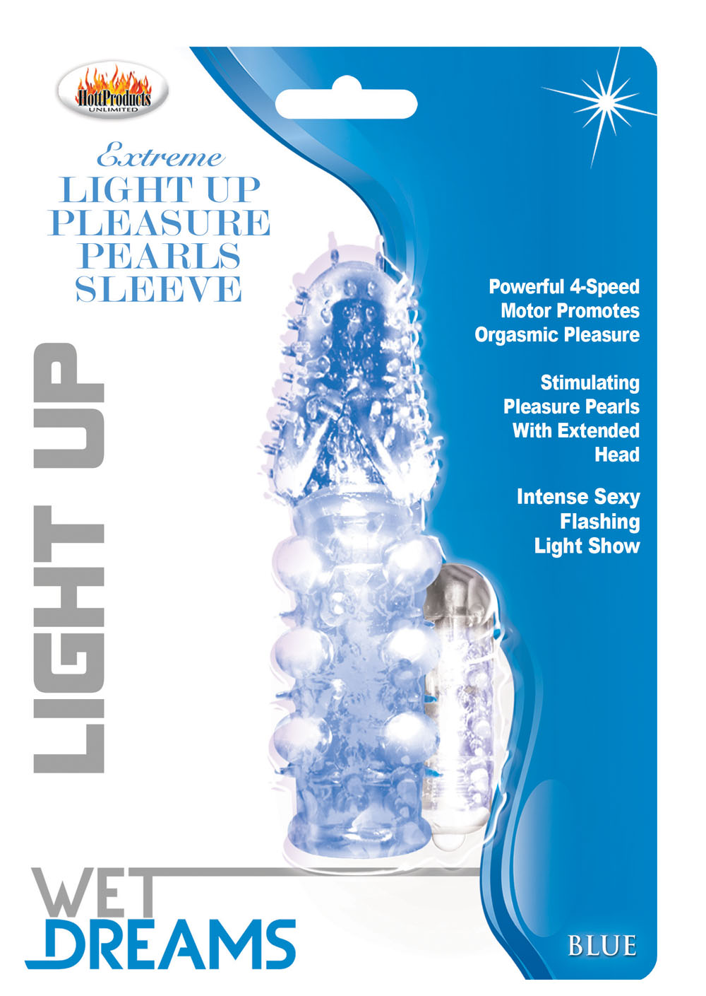 light up extreme pleasure pearls sleeve blue