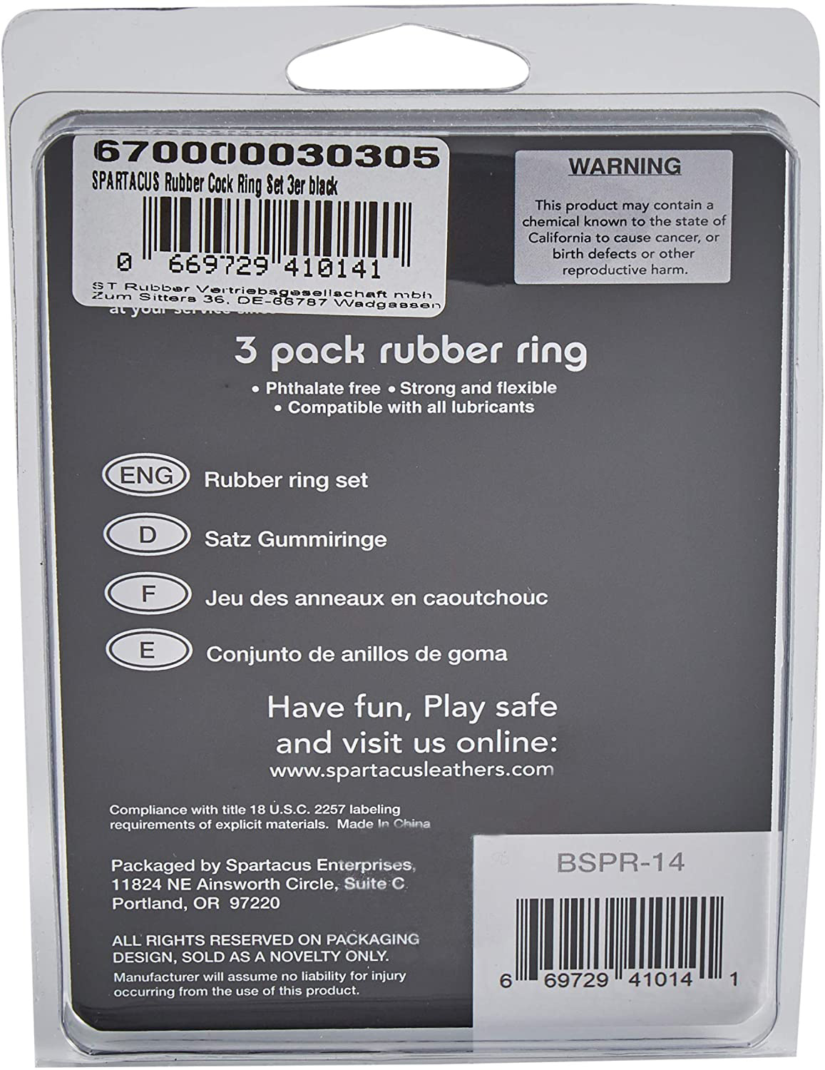 rubber cock ring set black