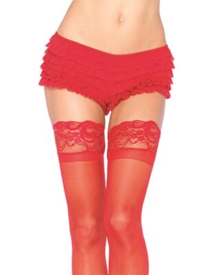 lace ruffle tanga shorts one size red