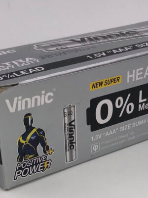 vinnic extra heavy duty aaa batteries 2 pc./ shrink pk. 60 pcs. box