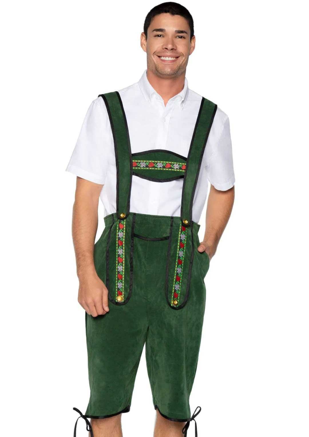 men's beerfest lederhosen oktoberfest costume x large green