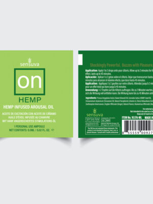 on hemp arousal oil single use ampoule 0.05ml packet