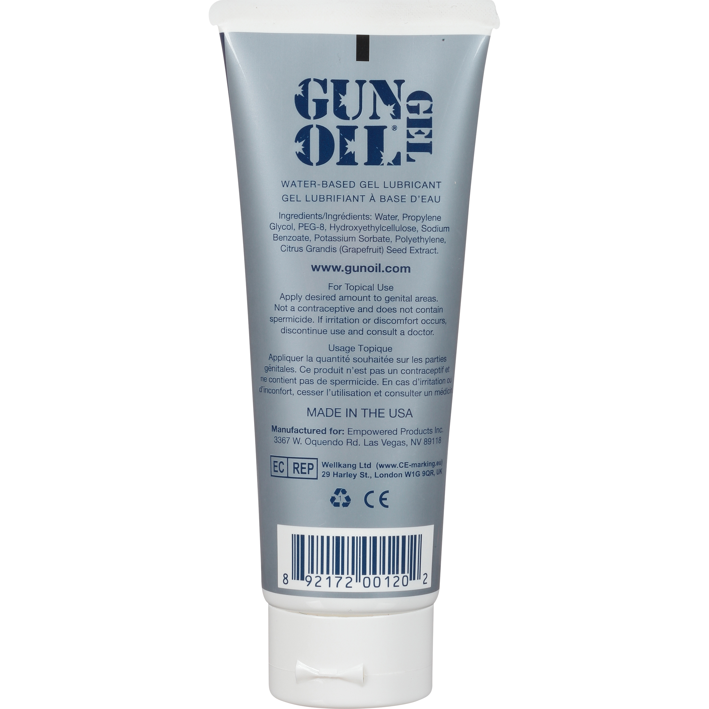 gun oil h20 gel 3.3 oz. tube