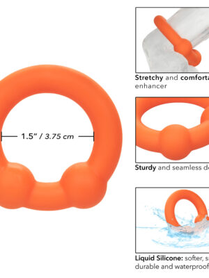 alpha liquid silicone dual ball ring orange orange
