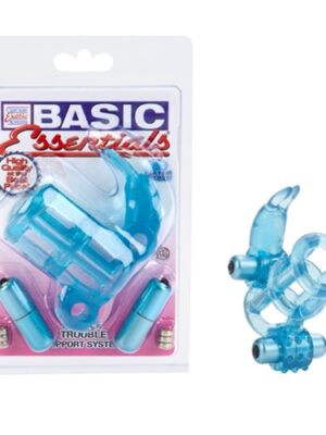 basic essential double trouble vibrating support system blue basic essential double trouble vibrating support system blue