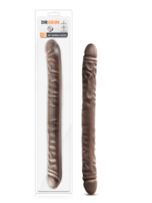 dr. skin 18 inch double dildo chocolate