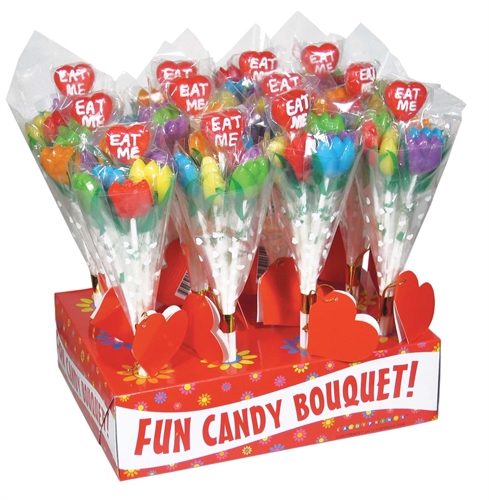 eat me! tulip candy bouquet 12 piece display