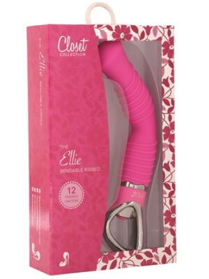 ellie g bendable vibrator ribbed pink
