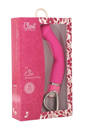 ellie g bendable vibrator ribbed pink
