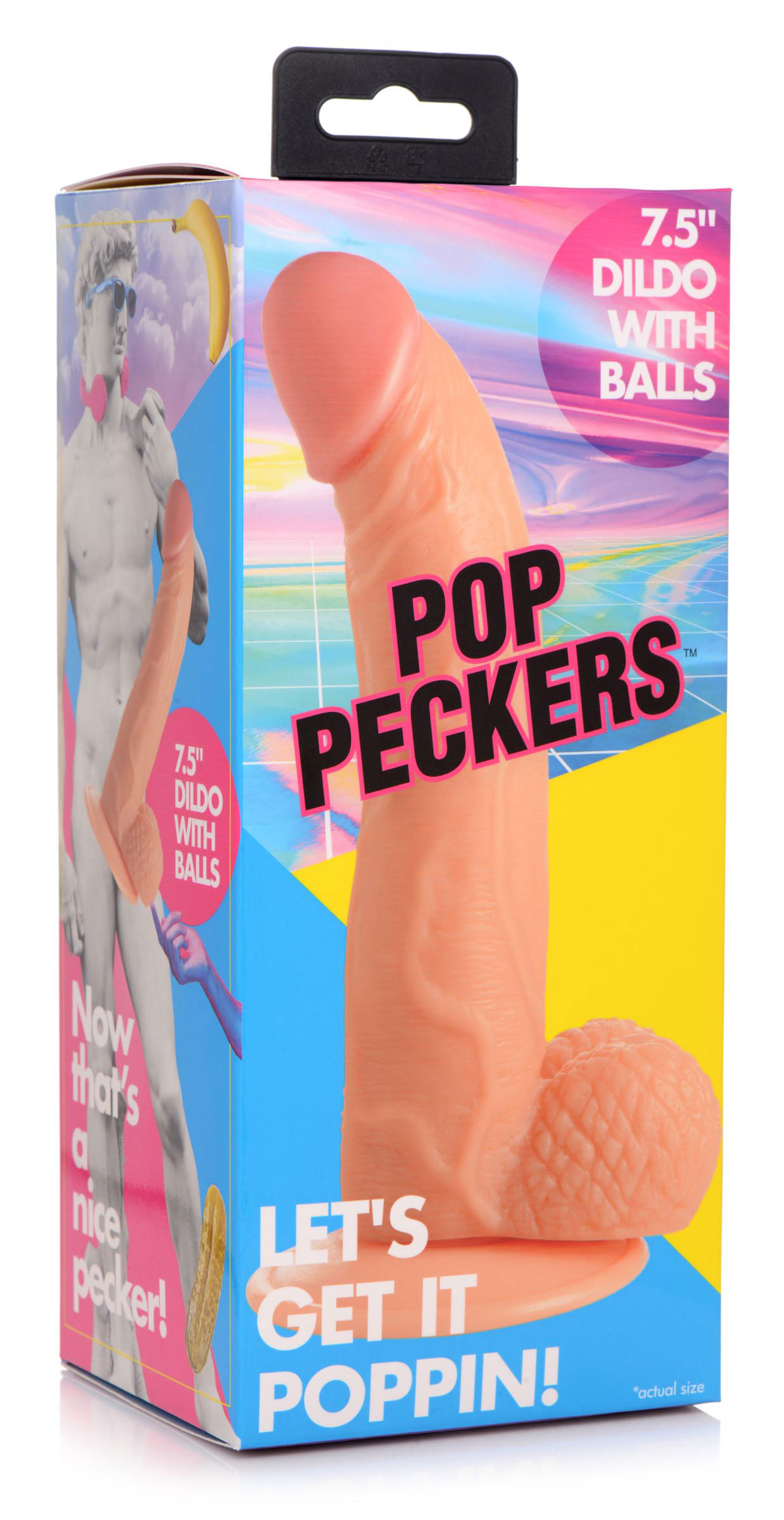 pop pecker 7.5 inch dildo with balls light pop pecker 7.5 inch dildo with balls light
