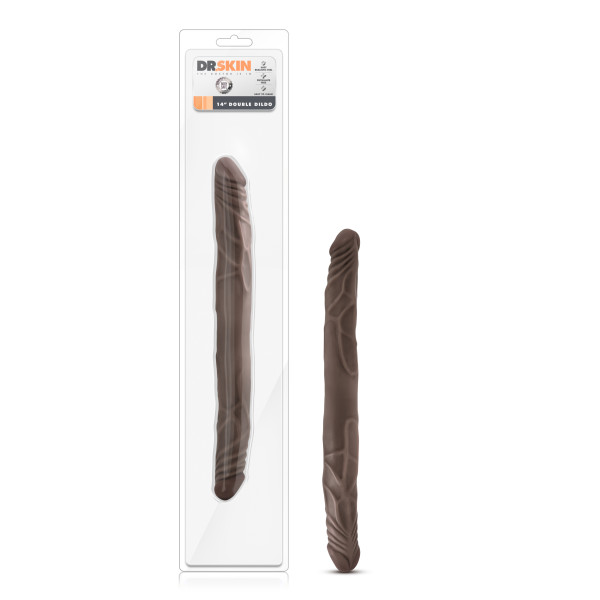 dr. skin 14 inch double dildo chocolate
