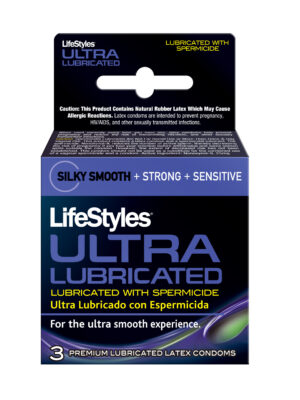 lifestyles ultra lubricated with spermicide 3 pack