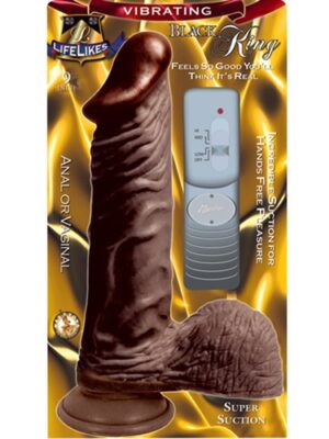 lifelike vibrating black king 9"